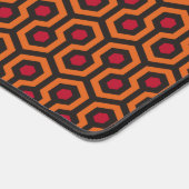 Retro Modern Oranje Red Brown Hexagon Patroon Bureaumat (Hoek)
