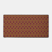 Retro Modern Oranje Red Brown Hexagon Patroon Bureaumat (Voorkant)