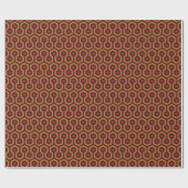 Retro Modern Oranje Red Brown Hexagon Patroon Cadeaupapier (Vlak)
