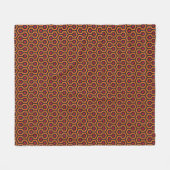 Retro Modern Oranje Red Brown Hexagon Patroon Fleece Deken (Voorkant (Horizontaal))