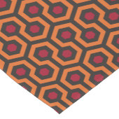 Retro Modern Oranje Red Brown Hexagon Patroon Korte Tafelloper (Hoek)