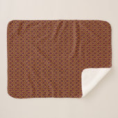 Retro Modern Oranje Red Brown Hexagon Patroon Sherpa Deken (Voorkant (horizontaal))