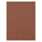 Retro Modern Oranje Red Brown Hexagon Patroon Tafelkleed (Voorkant)