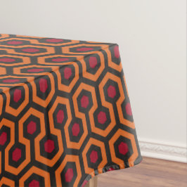 Retro Modern Oranje Red Brown Hexagon Patroon Tafelkleed