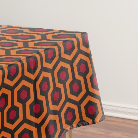 Retro Modern Oranje Red Brown Hexagon Patroon Tafelkleed (Voorbeeld)