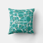 Retro Modern Oval Abstract Blauwgroen Pillow Kussen (Achterkant)