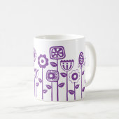 Retro Modern Paarse ventilatortuin Koffiemok (Voorkant rechts)