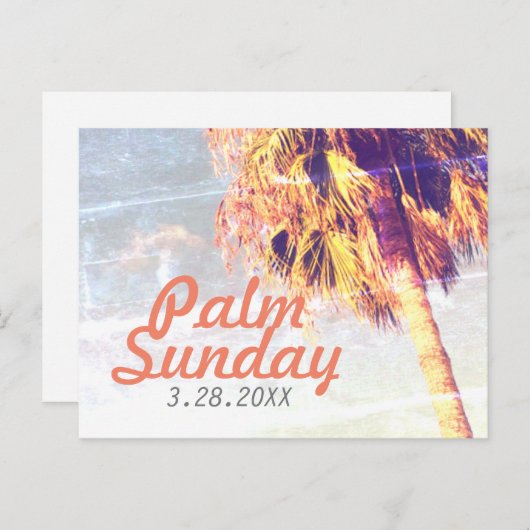 Retro Modern Palm Sunday in Oranje Briefkaart (Voorkant / Achterkant)