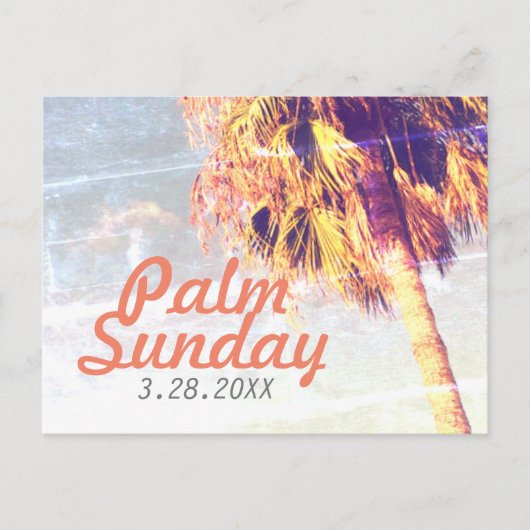 Retro Modern Palm Sunday in Oranje Briefkaart (Voorkant)