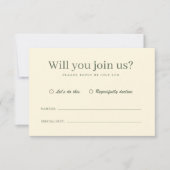 Retro Modern Pastel Ivory Funky Wedding RSVP Kaartje (Voorkant)