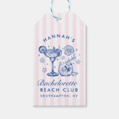 Retro Modern Pink & Blue Bachelorette Weekend Cadeaulabel (Voorkant)