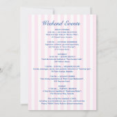 Retro Modern Pink & Blue Bachelorette Weekend Kaart (Achterkant)