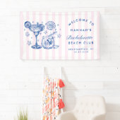 Retro Modern Pink & Blue Bachelorette Weekend Spandoek (Insitu)