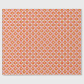 Retro Modern Pink Orange Holiday Pattern Cadeaupapier (Vlak)