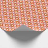 Retro Modern Pink Orange Holiday Pattern Cadeaupapier (Hoek)