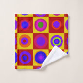 Retro Modern Polka Dots Circles op art. 1970 Bad Handdoek (Wasdoekje)