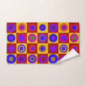 Retro Modern Polka Dots Circles op art. 1970 Bad Handdoek (Handdoek)