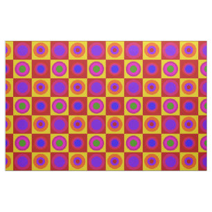 Retro Modern Polka Dots Circles op art. 1970 Stof