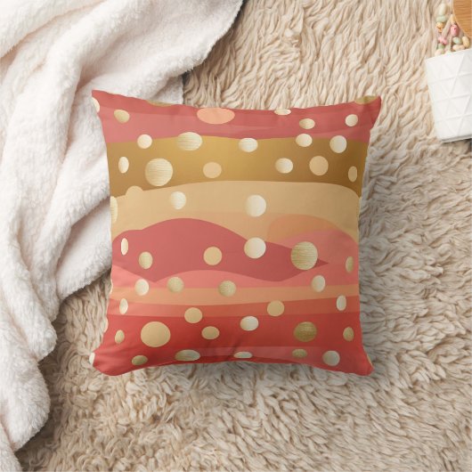 Retro-modern Polka dots with autumn dunes Kussen (Deken)