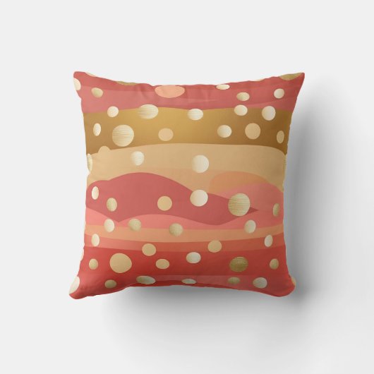 Retro-modern Polka dots with autumn dunes Kussen (Achterkant)