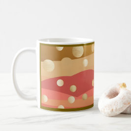 Retro Modern Polka dots with Autumnal Dunes Koffiemok