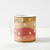 Retro Modern Polka dots with Autumnal Dunes Koffiemok (Voorkant links)