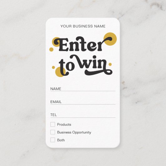 Retro Modern Prize Draw Raffle Business Ticket (Voorkant)