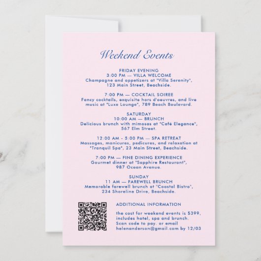 Retro Modern QR-code vrijgezellenweekend Kaart (Achterkant)