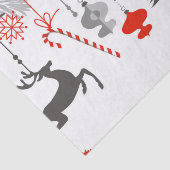 Retro Modern Red- en Grijze kerstversieringen Tissuepapier (Detail)