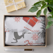 Retro Modern Red- en Grijze kerstversieringen Tissuepapier (Geschenk)