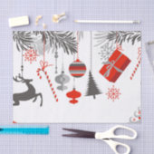 Retro Modern Red- en Grijze kerstversieringen Tissuepapier (Craft)