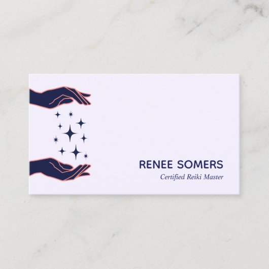 Retro Modern Reiki Practitioner Energy Healer Visitekaartje (Voorkant)