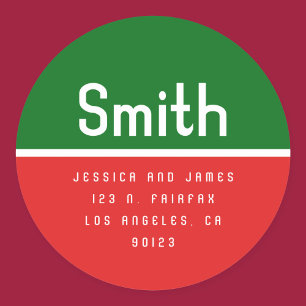 Retro Modern Retouradres Ronde Sticker