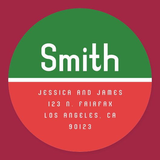 Retro Modern Retouradres  Ronde Sticker