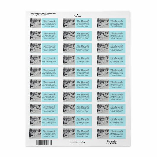 Retro Modern Return Address Label (Full Sheet)