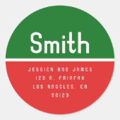 Retro Modern Return Address Ronde Sticker (Voorkant)