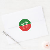 Retro Modern Return Address Ronde Sticker (Envelop)