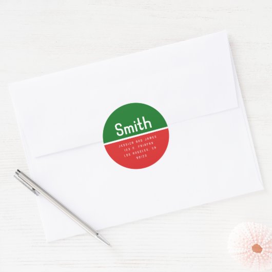 Retro Modern Return Address  Ronde Sticker (Envelop)