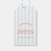 Retro Modern  Rood & Blauw Bachelorette Cadeaulabel (Voorkant)