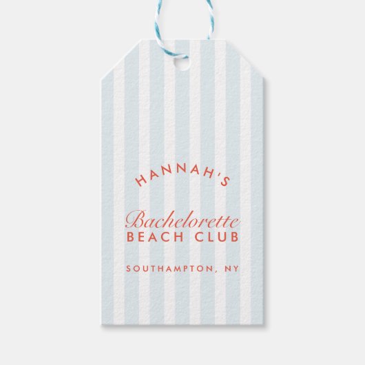 Retro Modern  Rood & Blauw Bachelorette Cadeaulabel (Voorkant)