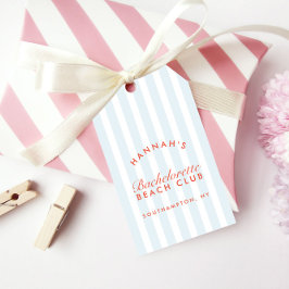 Retro Modern  Rood & Blauw Bachelorette Cadeaulabel