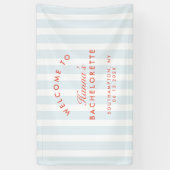 Retro Modern  Rood & Blauw Bachelorette Spandoek (Verticaal)