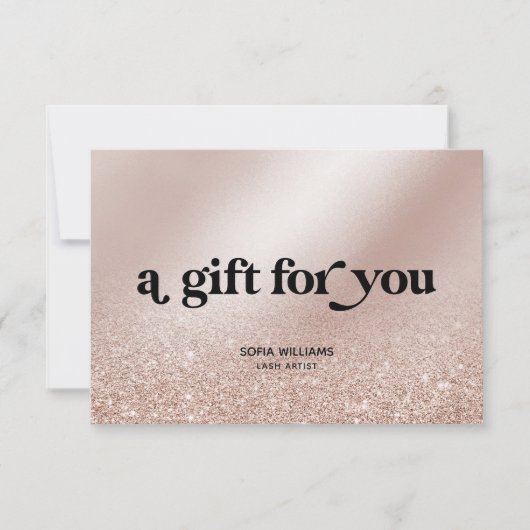 Retro Modern Roos Gold Certificaat Gift Kaart (Voorkant)