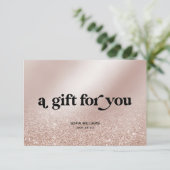 Retro Modern Roos Gold Certificaat Gift Kaart (Staand voorkant)