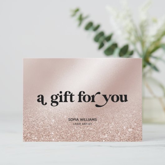 Retro Modern Roos Gold Certificaat Gift Kaart (Staand voorkant)