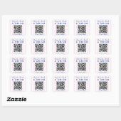 Retro Modern Roze Bachelorette QR Code Vierkante Sticker (Vel)