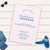 Retro Modern  Roze Bachelorette Weekend Kaart