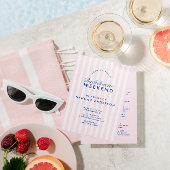 Retro Modern  Roze Bachelorette Weekend Kaart