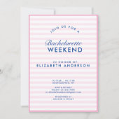 Retro Modern Roze Bachelorette Weekend Kaart (Voorkant)