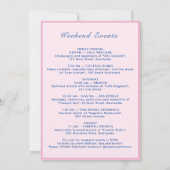 Retro Modern Roze Bachelorette Weekend Kaart (Achterkant)